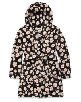 1153830 Black Hibiscina Aarti II Hooded Plush Robe