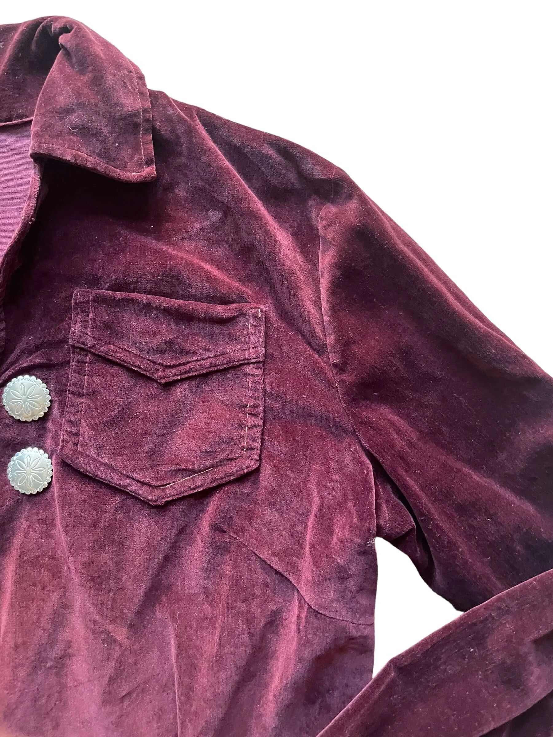 1950s Western Velvet Top with Silver Concho Buttons