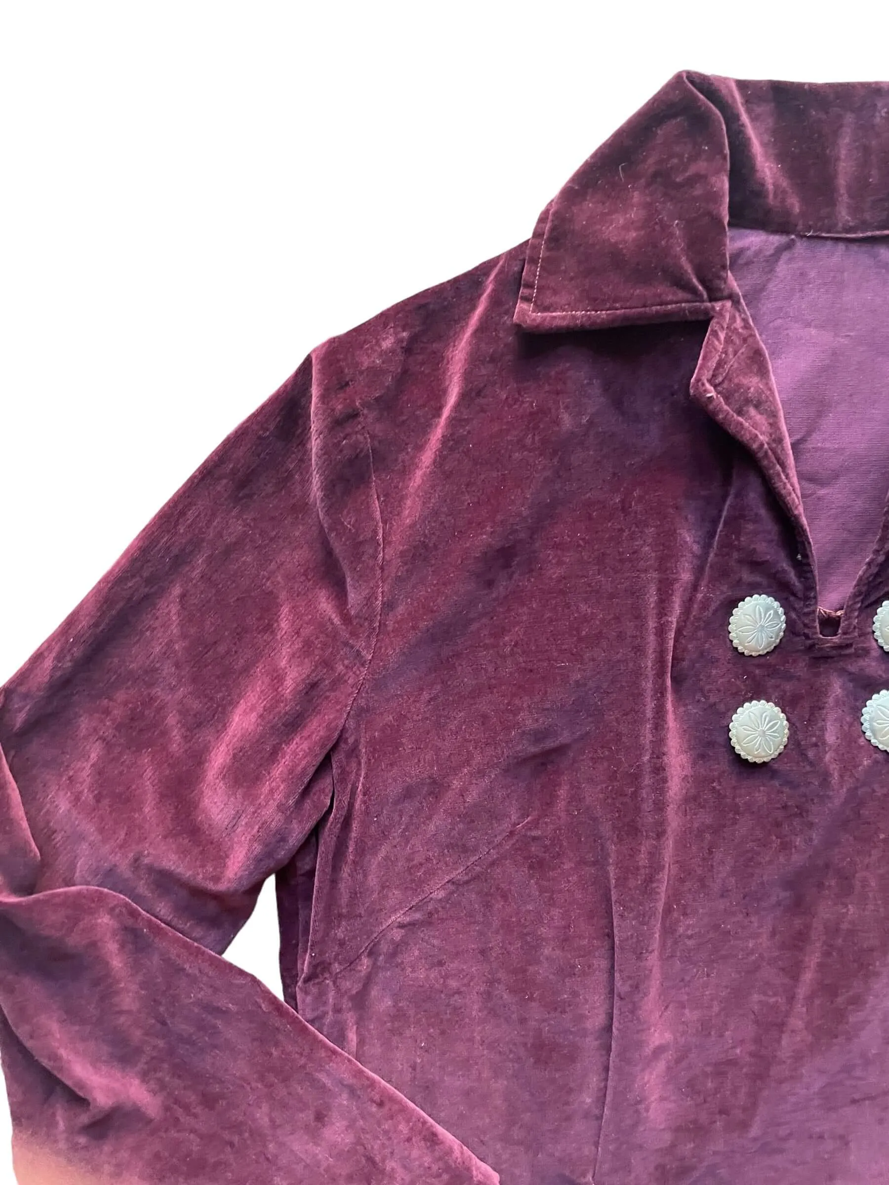 1950s Western Velvet Top with Silver Concho Buttons