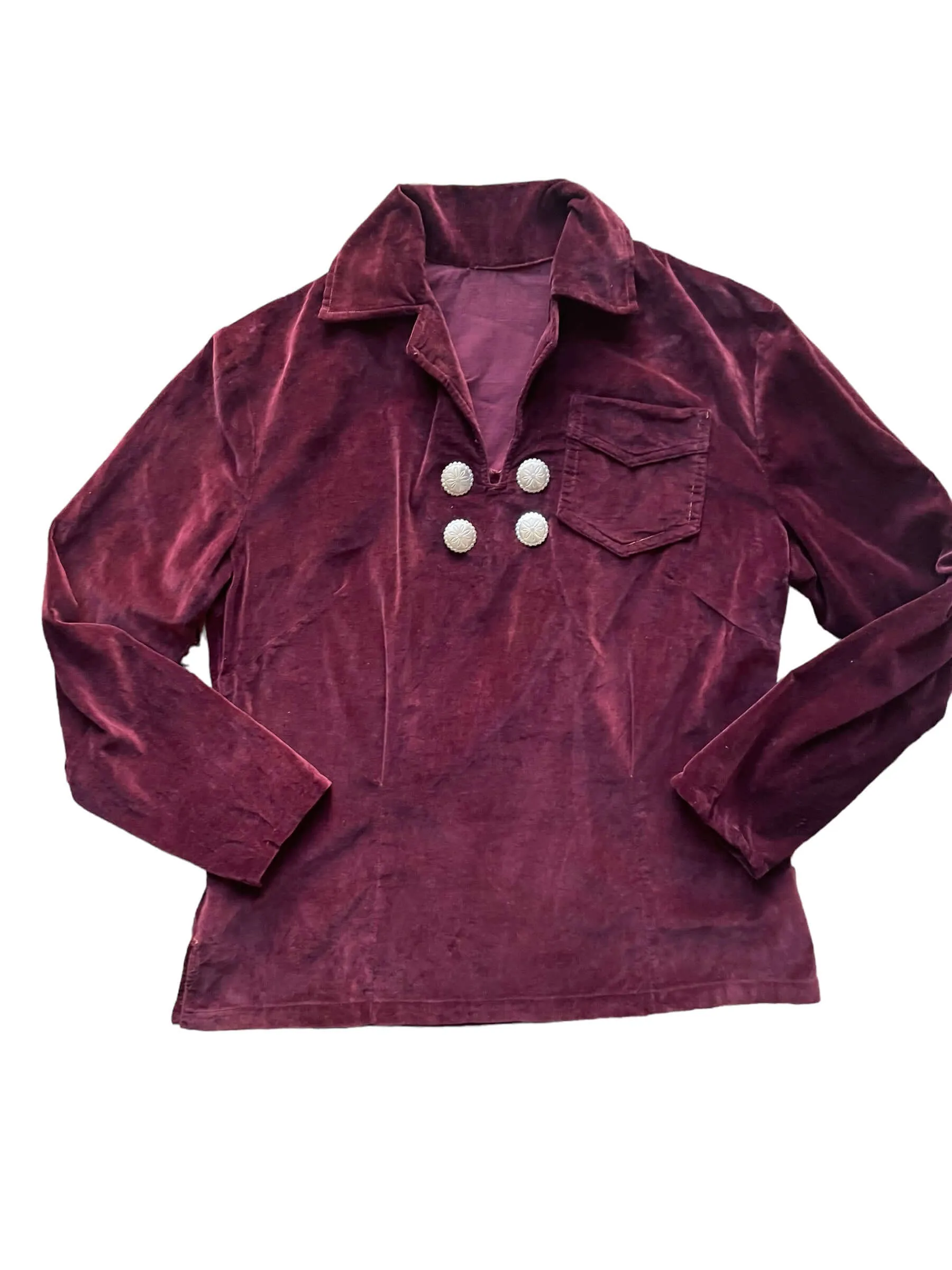 1950s Western Velvet Top with Silver Concho Buttons
