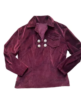 1950s Western Velvet Top with Silver Concho Buttons