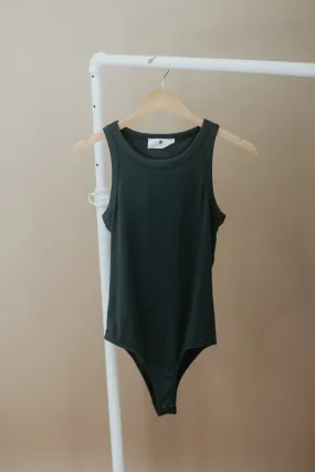 All Me Ribbed Bodysuit, Hunter Green