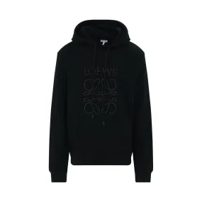 Anagram Tonal Hoodie in Black