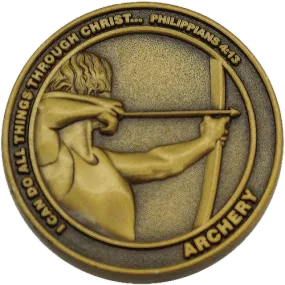 Archery Coin, Christian Sports Coin for Young Athletes