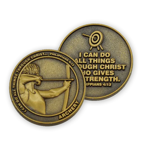Archery Coin, Christian Sports Coin for Young Athletes