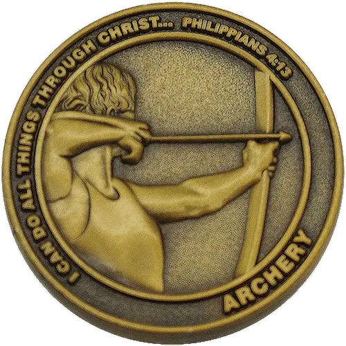 Archery Coin, Christian Sports Coin for Young Athletes