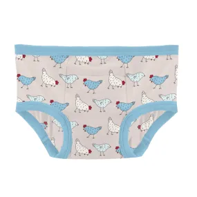 Bamboo Training Pants - Latte Chickens