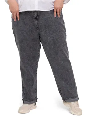 Black 1 Plus Size-Momfit Jeans