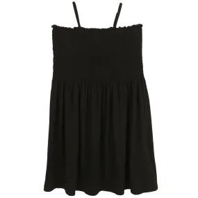 Black Shirred Tween Dress