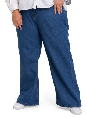 Blue 10 Plus Size-Wide Jeans