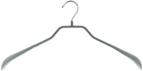 BodyForm Series- Steel Coated Hanger, Wide Shoulder Support, Model 42L, Silver
