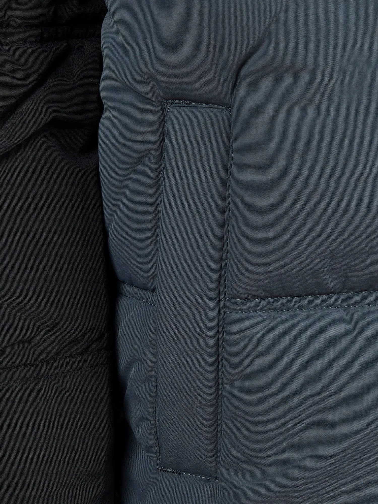 Boys Colour Block Puffer Coat Ebony
