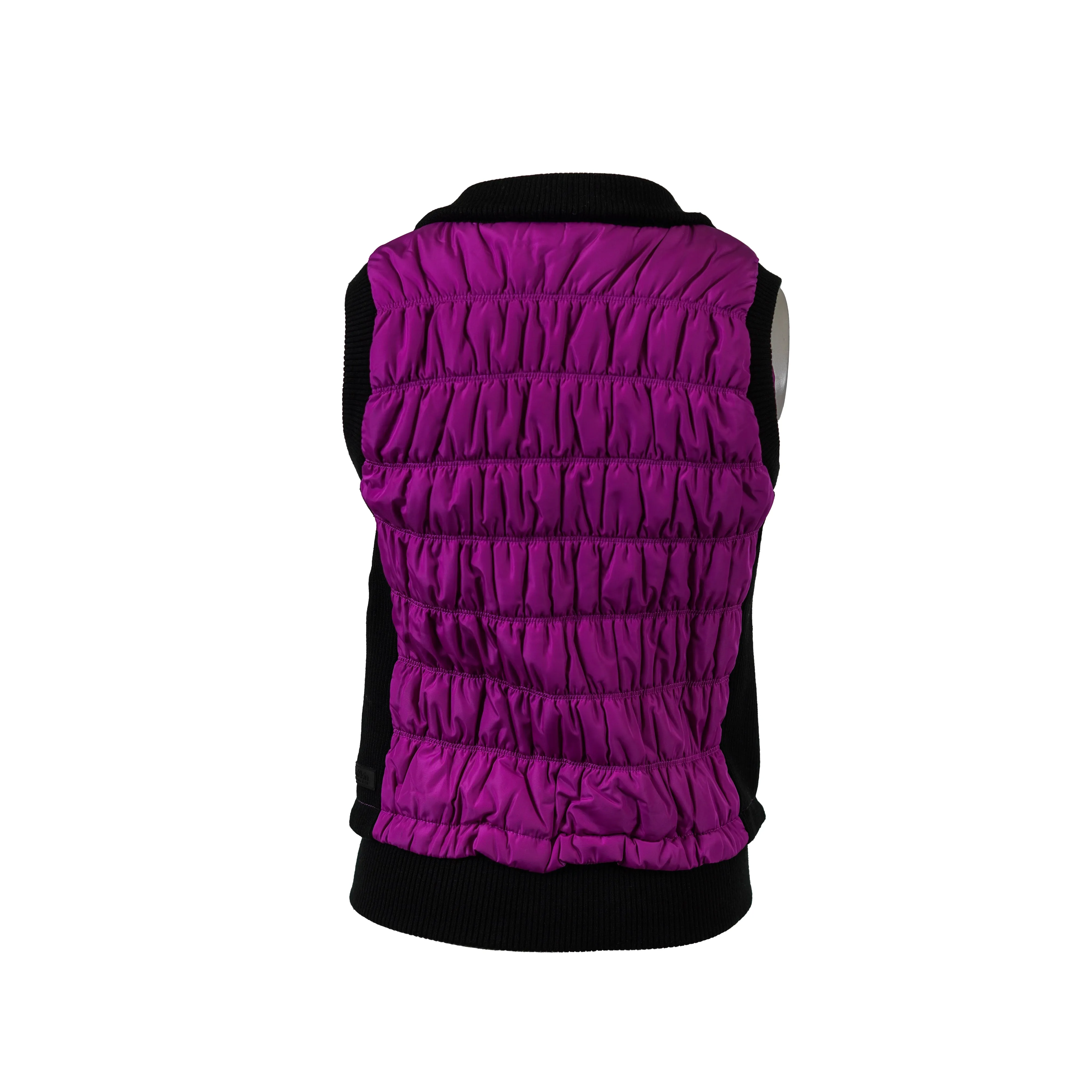 Calvin Klein Women's Performance Ribbed Knit Quilted Puffer Vest Purple Size XS