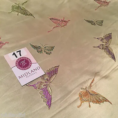CHINESE ORIENTAL BUTTERFLY BROCADE SILKY SATIN DRESS FABRIC 44" wide Mtex M57