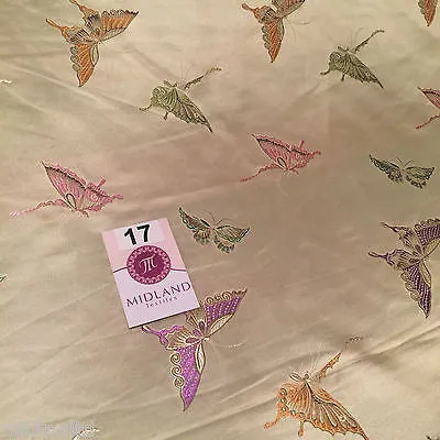 CHINESE ORIENTAL BUTTERFLY BROCADE SILKY SATIN DRESS FABRIC 44" wide Mtex M57
