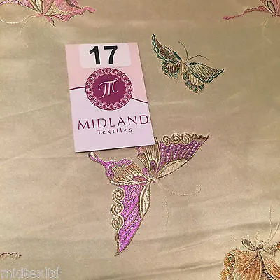 CHINESE ORIENTAL BUTTERFLY BROCADE SILKY SATIN DRESS FABRIC 44" wide Mtex M57