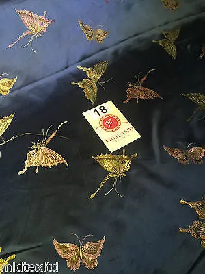 CHINESE ORIENTAL BUTTERFLY BROCADE SILKY SATIN DRESS FABRIC 44" wide Mtex M57