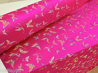 CHINESE ORIENTAL BUTTERFLY BROCADE SILKY SATIN DRESS FABRIC 44" wide Mtex M57