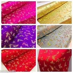 CHINESE ORIENTAL BUTTERFLY BROCADE SILKY SATIN DRESS FABRIC 44" wide Mtex M57