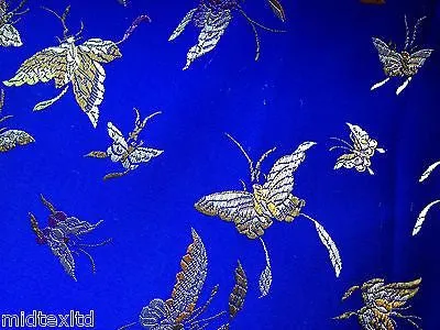 CHINESE ORIENTAL BUTTERFLY BROCADE SILKY SATIN DRESS FABRIC 44" wide Mtex M57