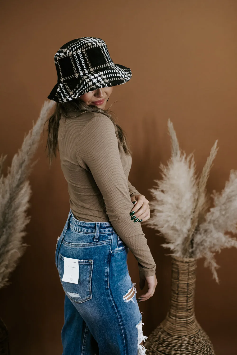 Cool Girl Collared Bodysuit , Coffee