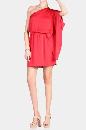 Dramatic Draped Red Designer Dress