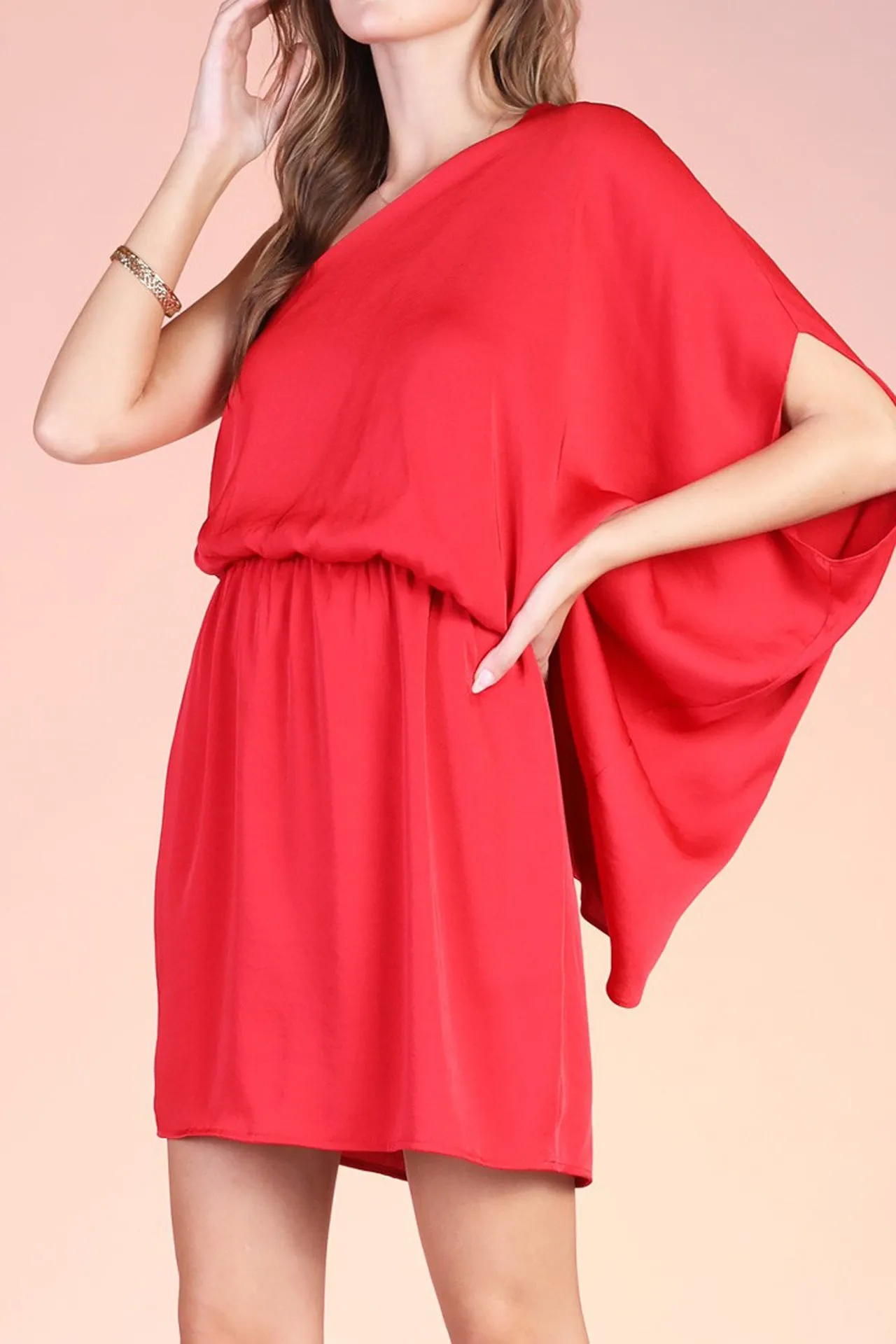 Dramatic Draped Red Designer Dress