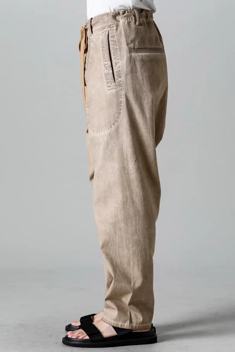 Drop Crotch Denim Pants Tan