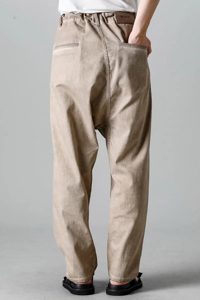 Drop Crotch Denim Pants Tan