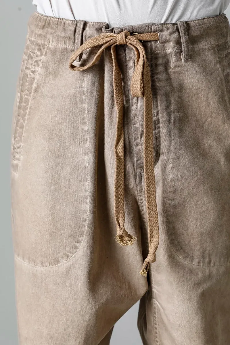 Drop Crotch Denim Pants Tan