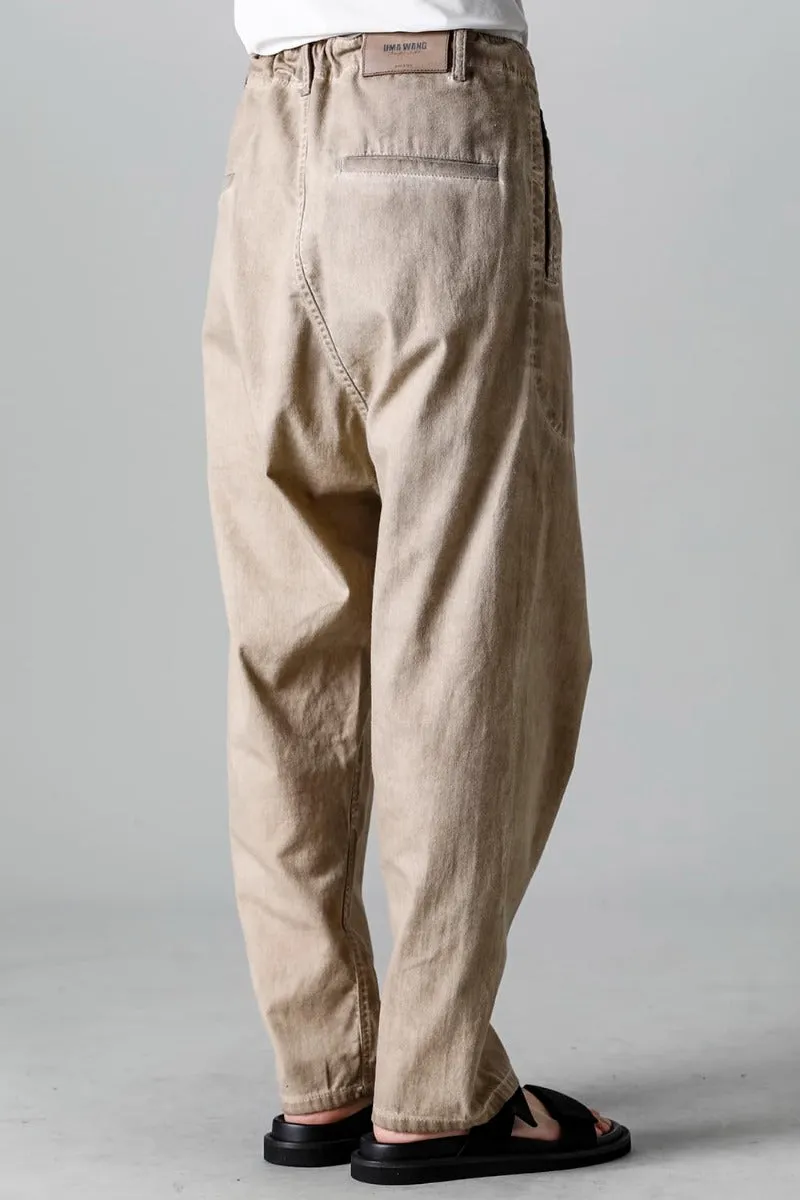 Drop Crotch Denim Pants Tan