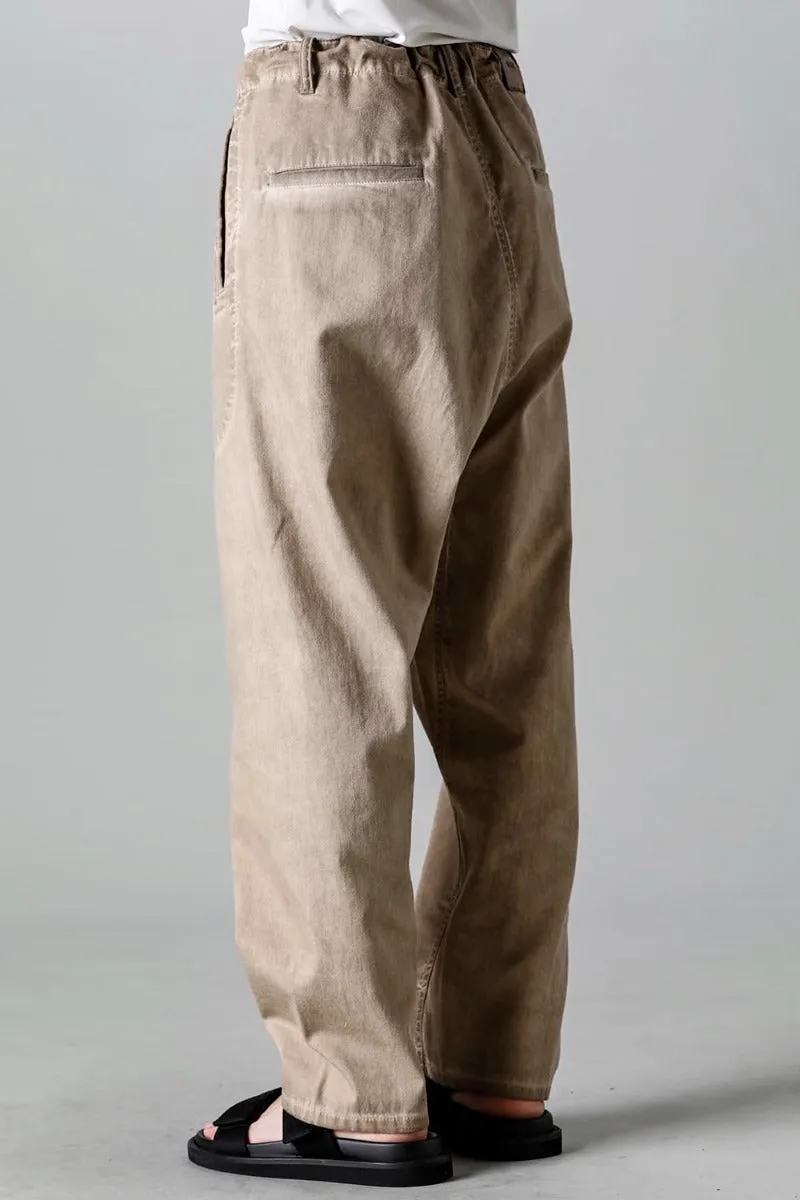 Drop Crotch Denim Pants Tan