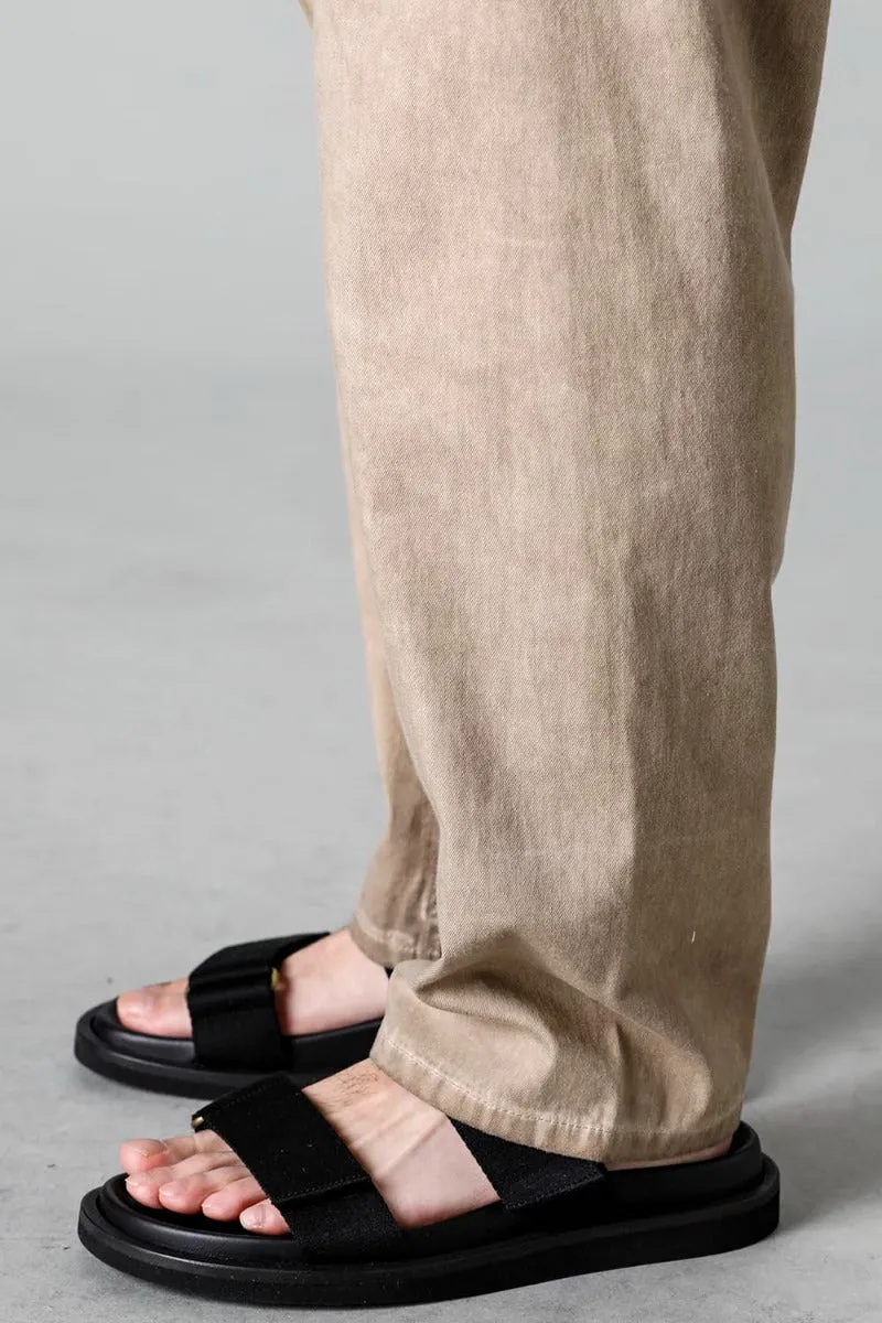 Drop Crotch Denim Pants Tan