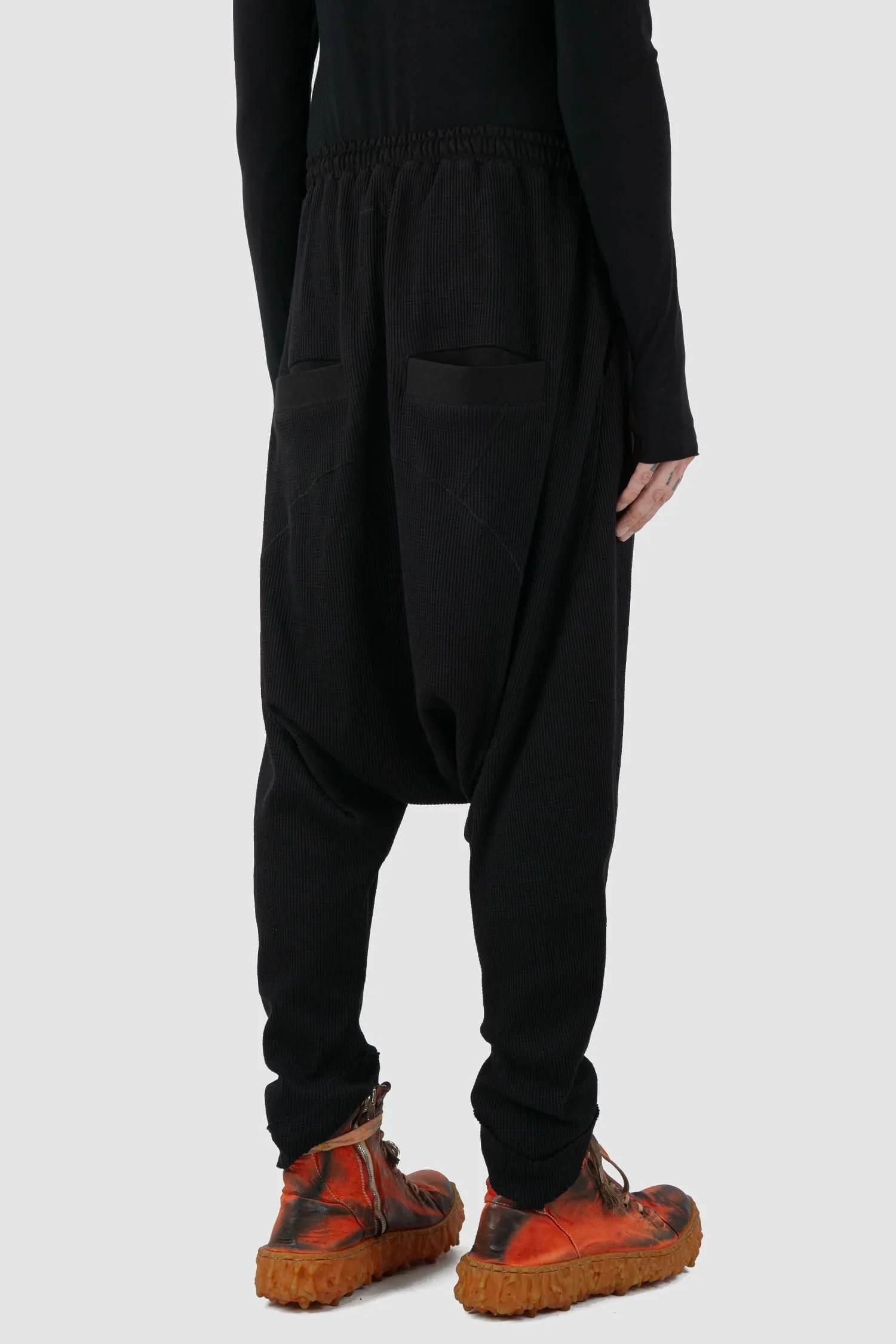 Drop Crotch Waffle Cotton Joggers