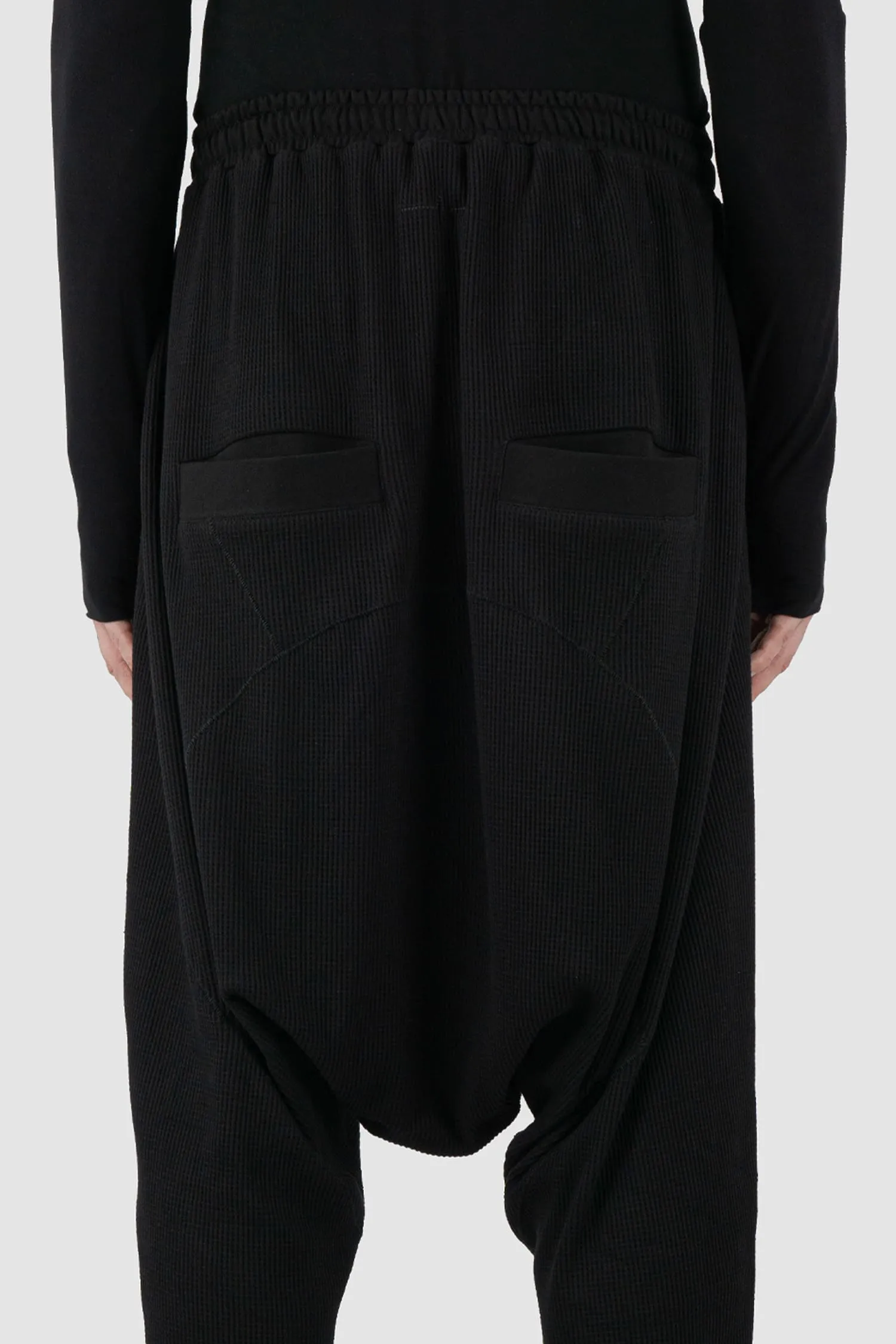 Drop Crotch Waffle Cotton Joggers