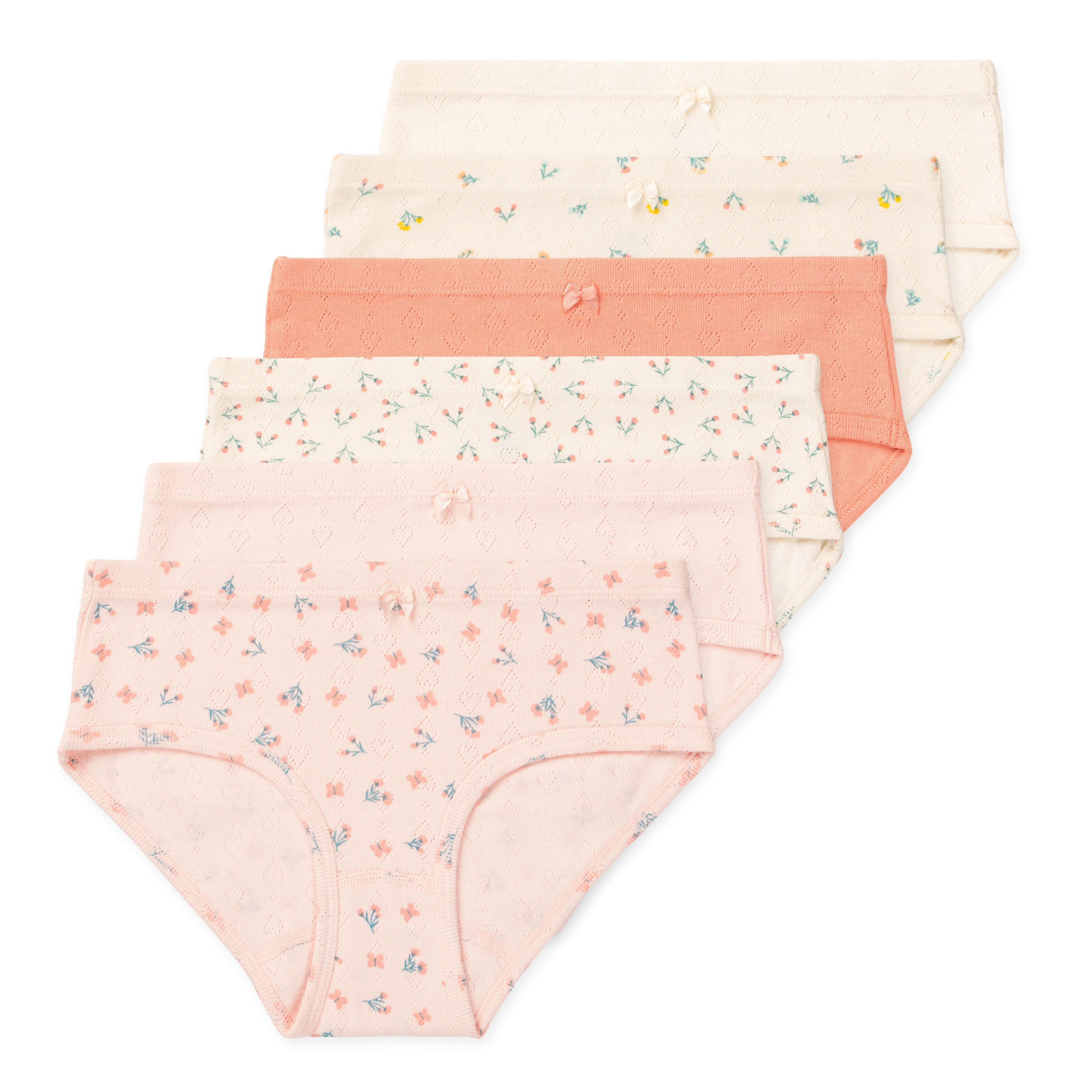 Erica Tween Girls Organic Cotton Bikini Underwear (6-Pack)