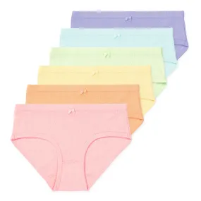 Erica Tween Girls Organic Cotton Bikini Underwear (6-Pack)