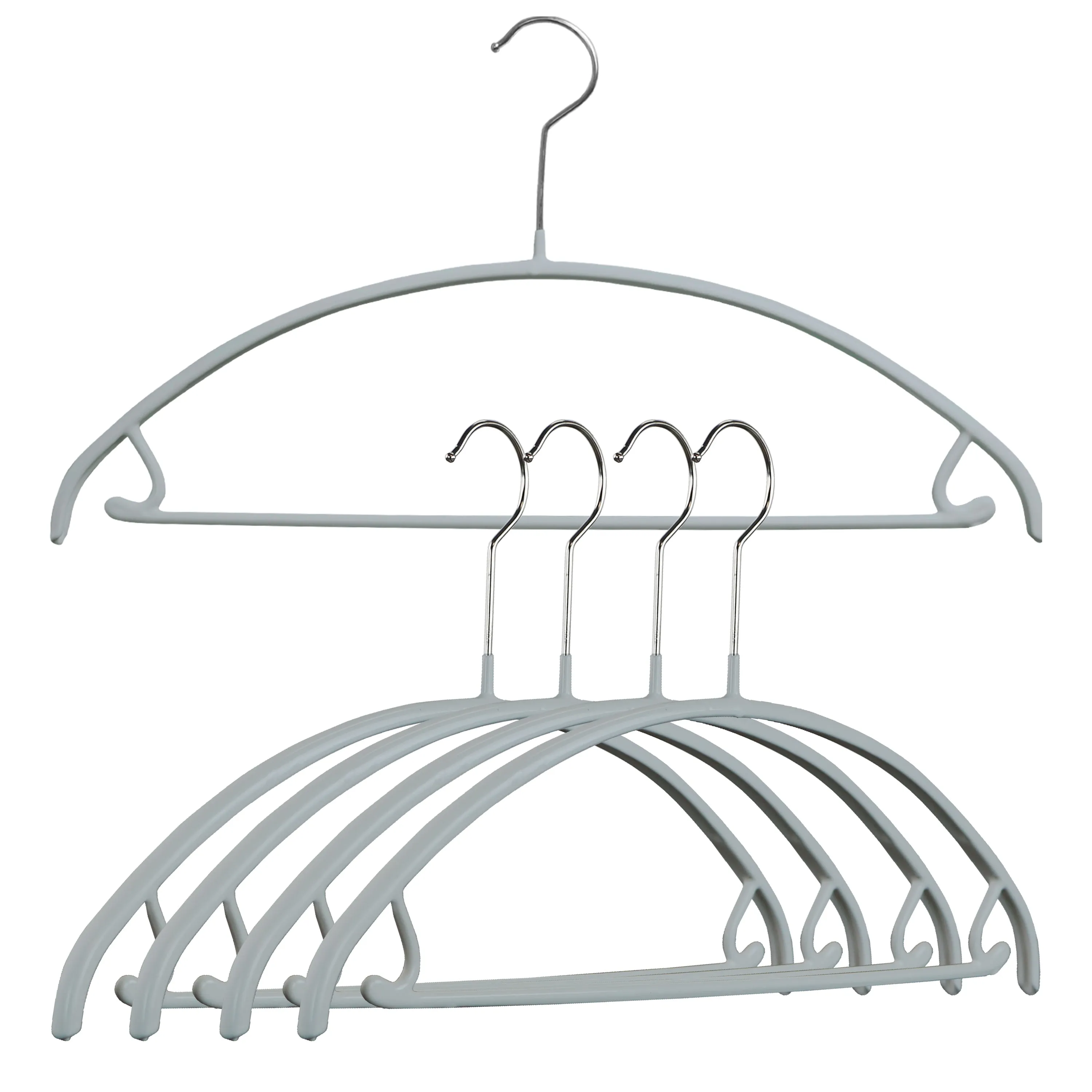 Euro Shirt, Sweater Hanger with Skirt Hooks, 42U, Silver