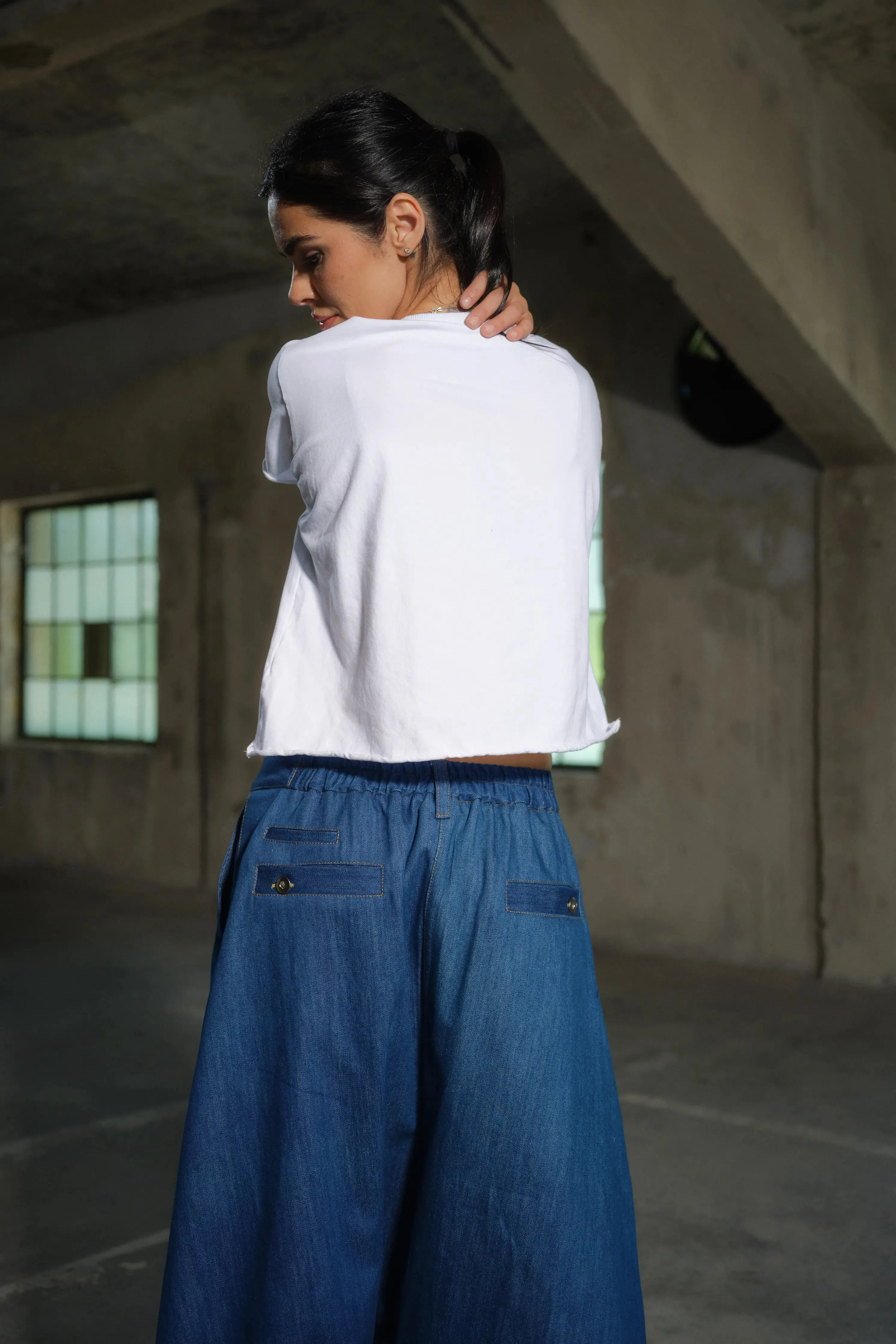 Extravagant Drop Crotch Denim Pants