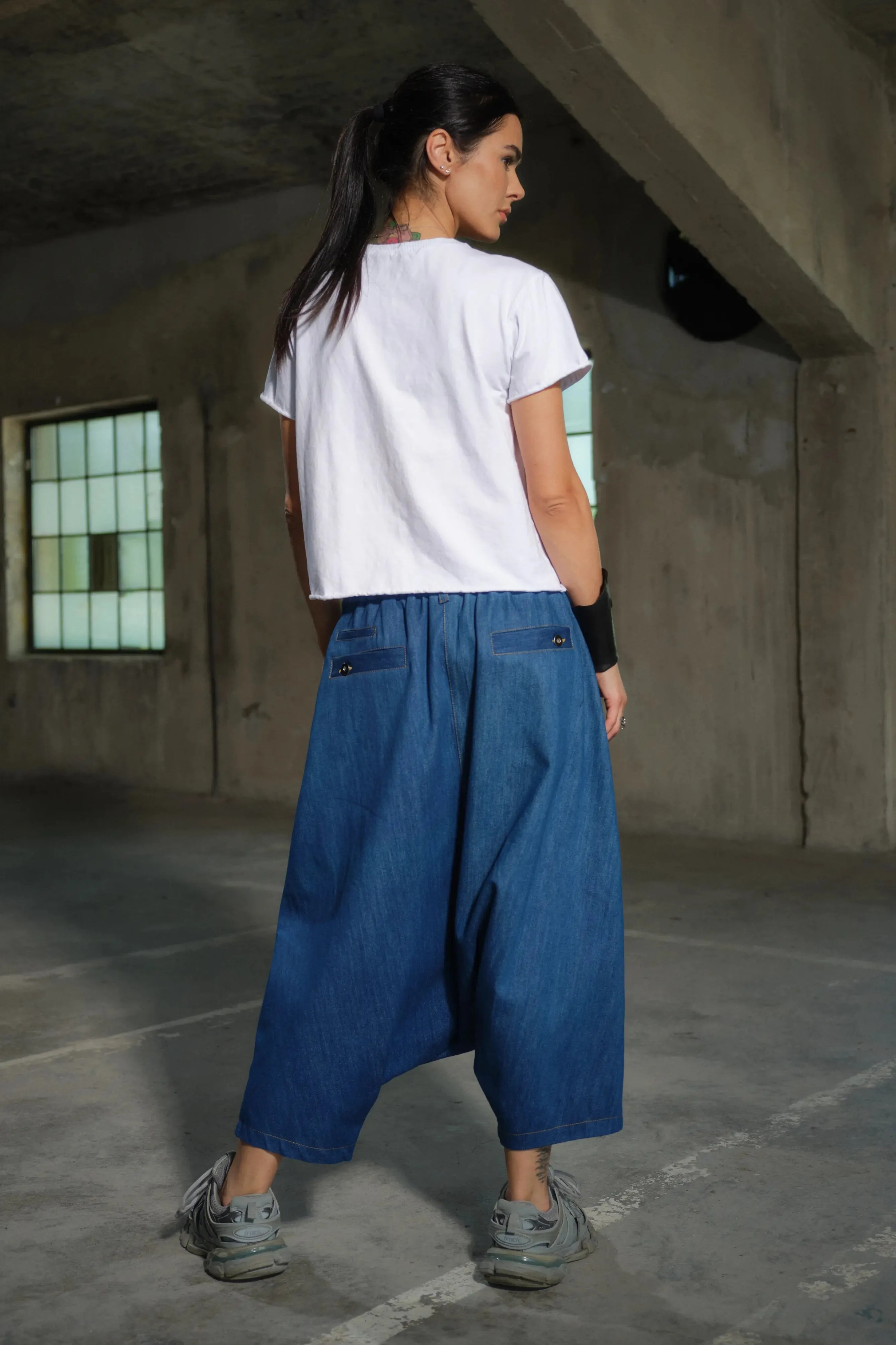Extravagant Drop Crotch Denim Pants