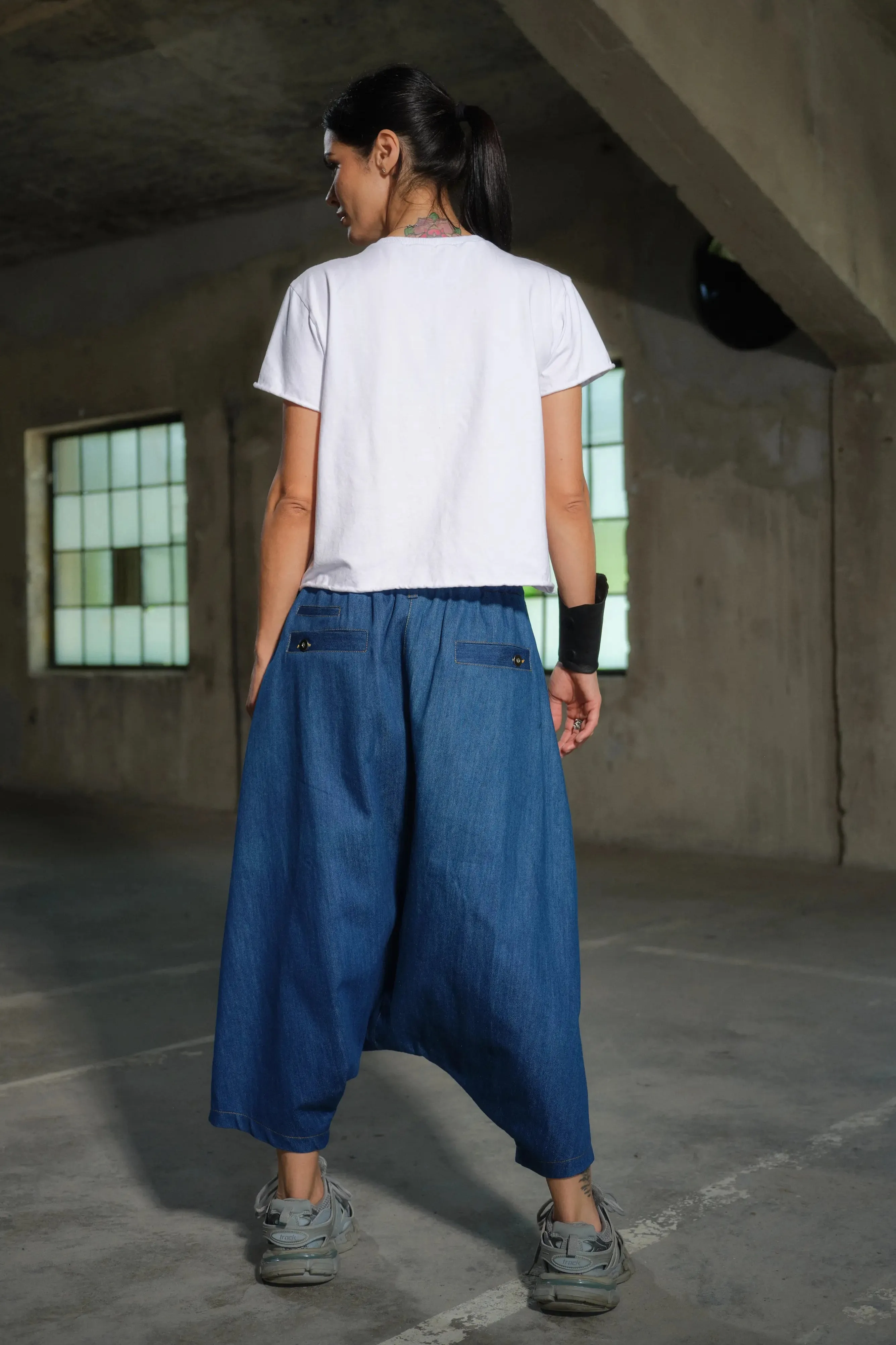Extravagant Drop Crotch Denim Pants