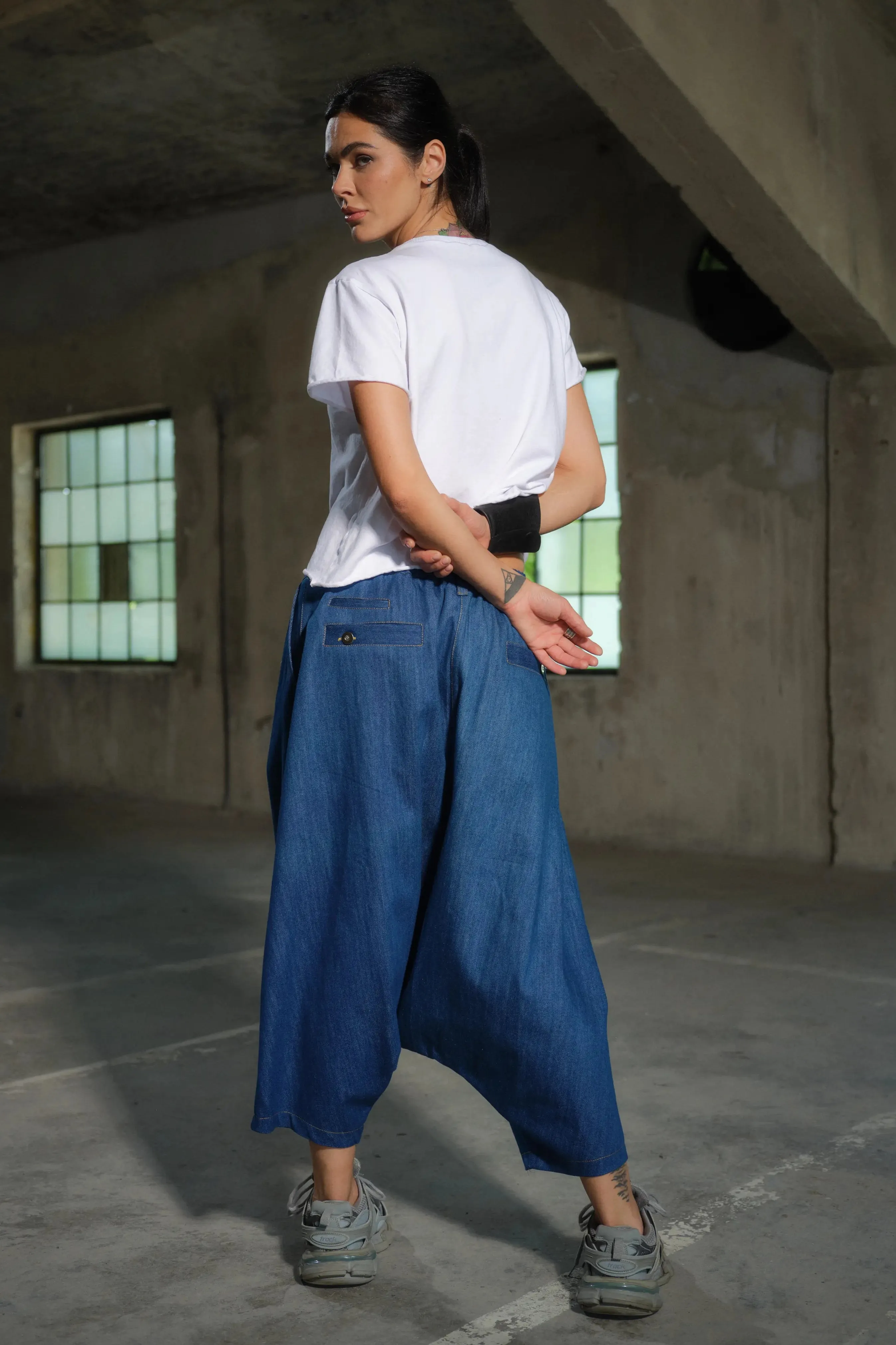 Extravagant Drop Crotch Denim Pants