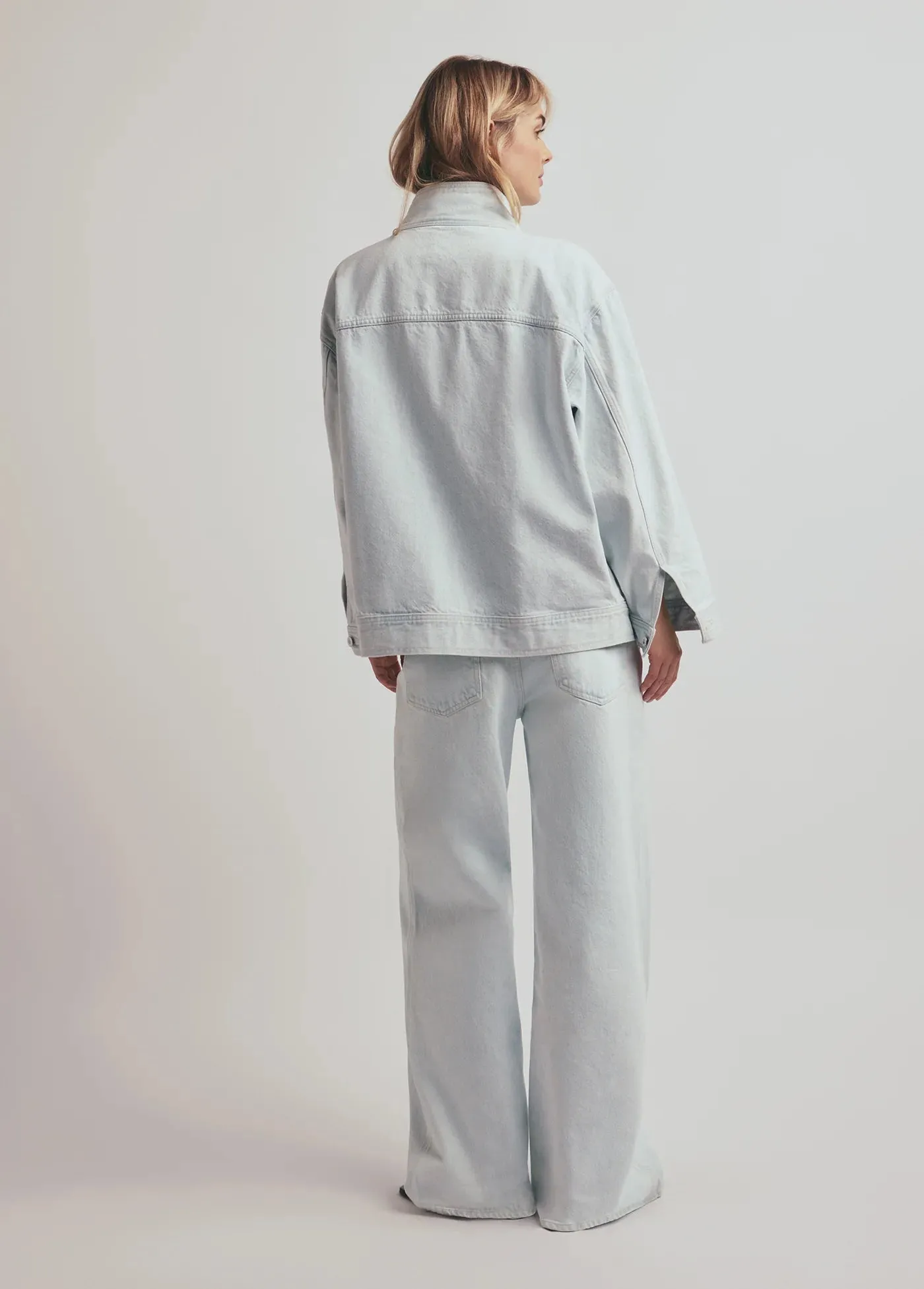 Favorite Daughter The Margot Oversized Denim Jacket- Blue Bird
