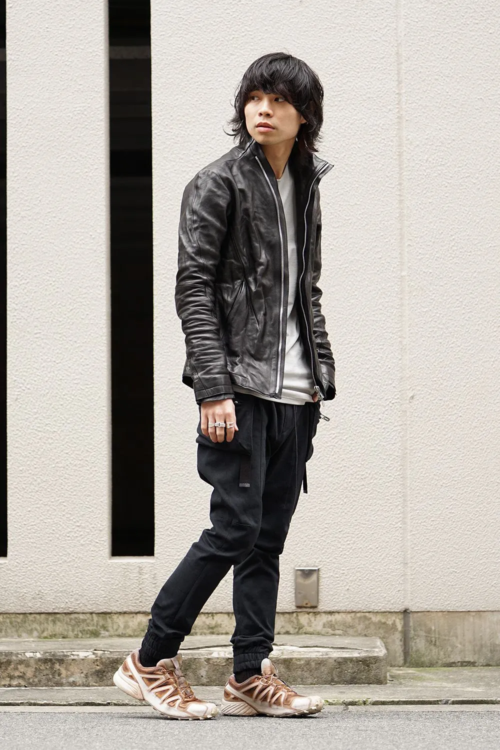 Flap bag drop crotch pants jog - ST107-0079S