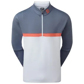 FootJoy Colour Blocked Chill-Out Pullover - Silver/White/Coral