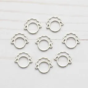 Fox & Pine Stitches Sheep Stitch Markers - Silver Sheep - Closed Ring