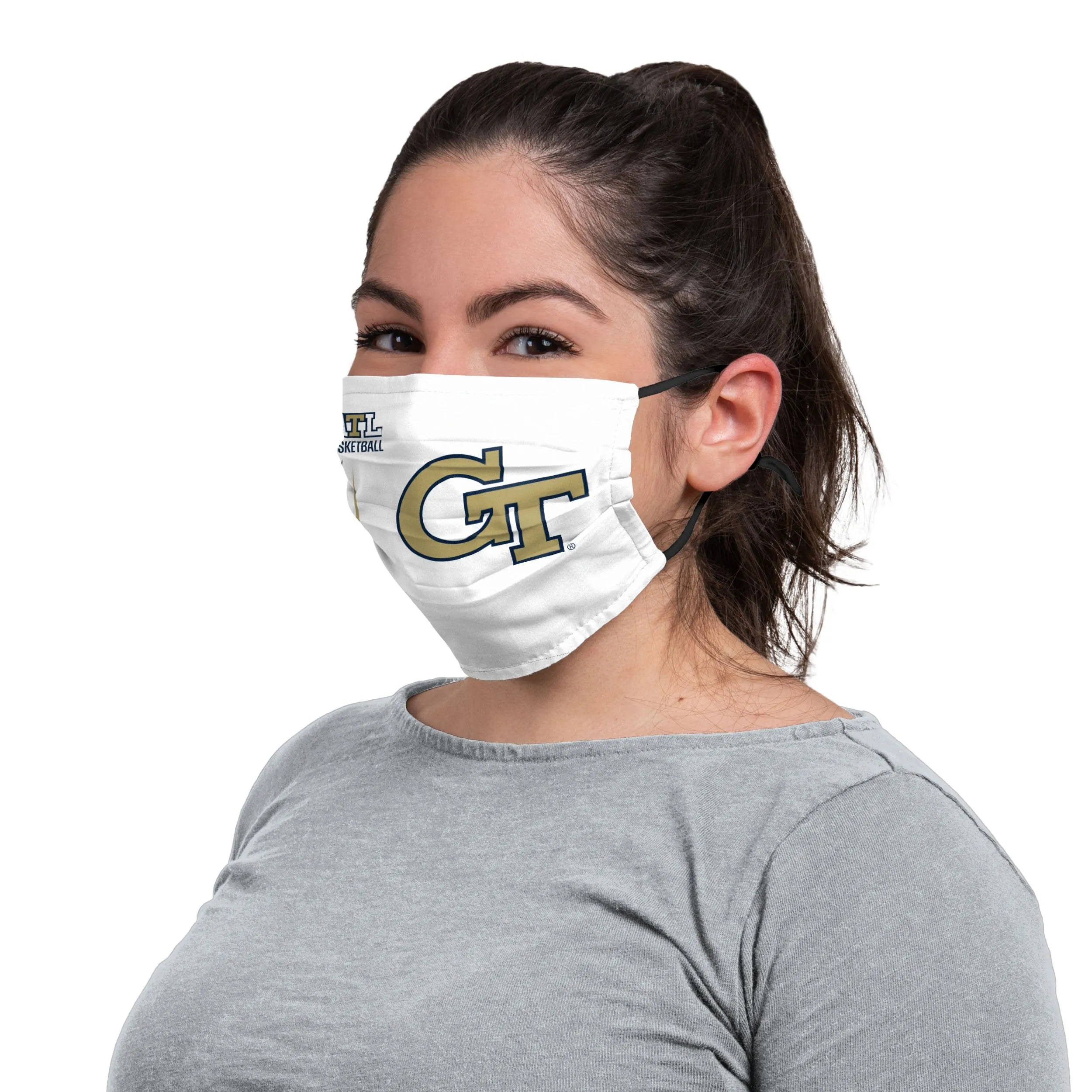 Georgia Tech Yellow Jackets NCAA On-Court Sideline Logo Adjustable White Face Cover