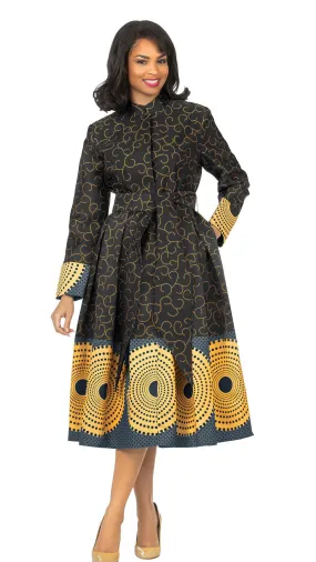 Giovanna Church Dress D1516-Black/Gold