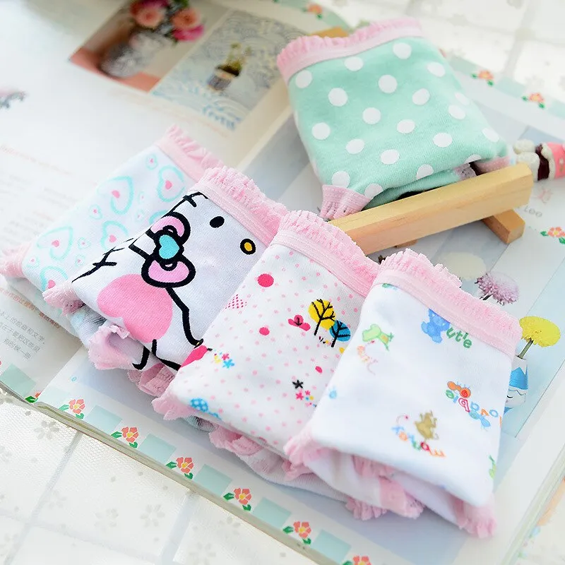 Girls 100% Cotton Knickers, 10 pcs/pack