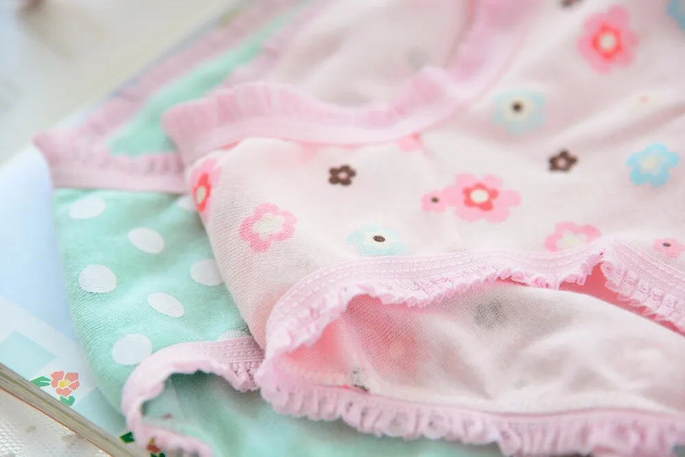 Girls 100% Cotton Knickers, 10 pcs/pack